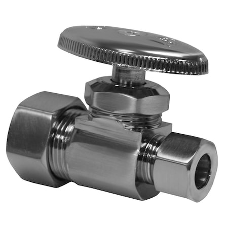 Jones Stephens Brushed Nickel Compression Straight Stop 5/8" Comp. x 3/8" Comp. S4312BN